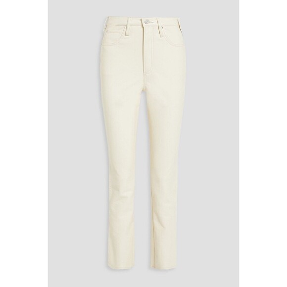 FRAME Womens Pants Size 32 Bone Recycled Leather Le High N Tight Straight Jean - Picture 4 of 16